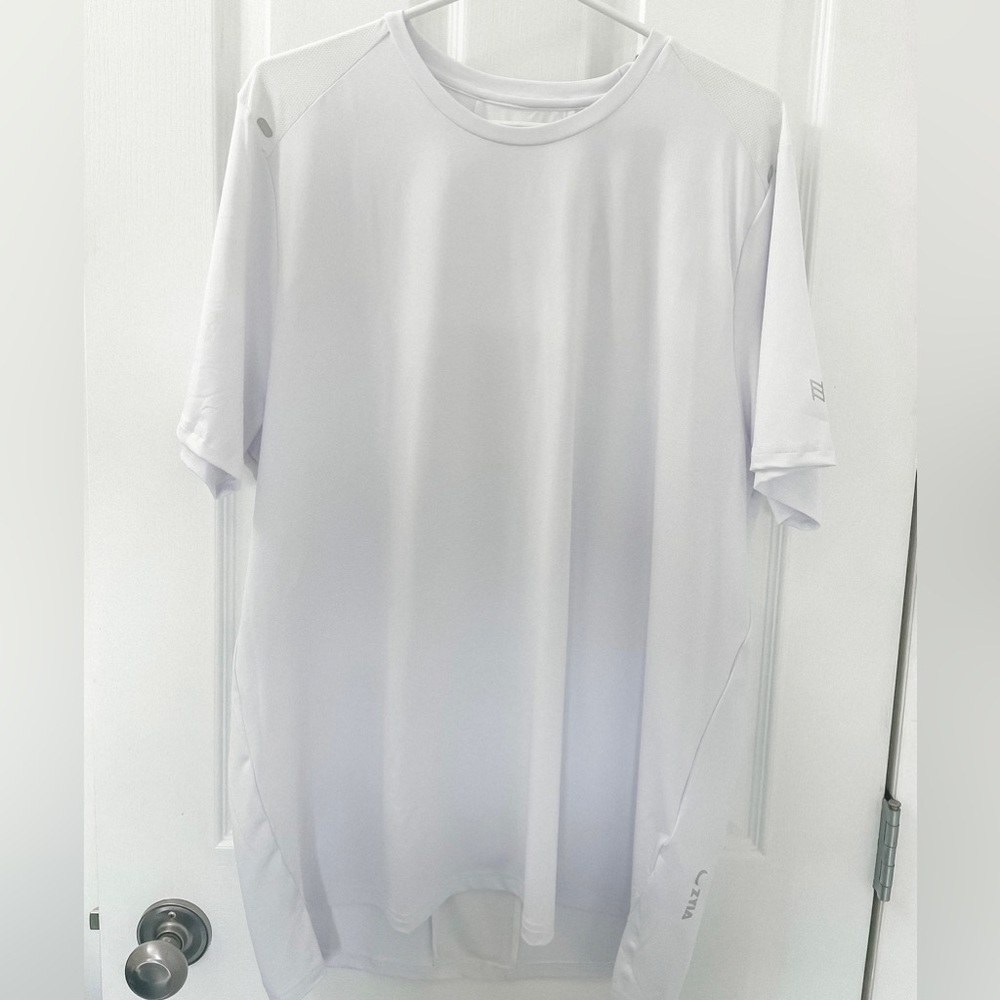 ZYIA mens white back mesh fitted T